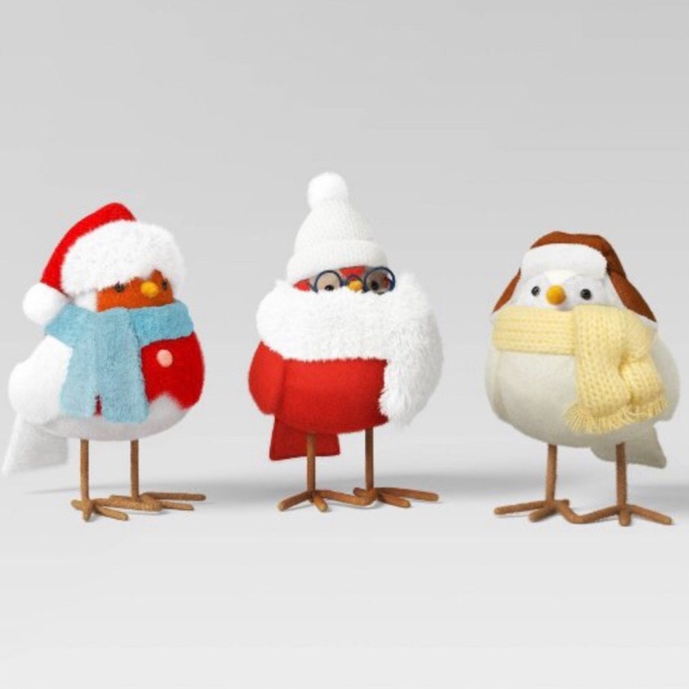2023 Featherly Friends:  Flock of 3 mini birds with scarves (Wondershop Target)